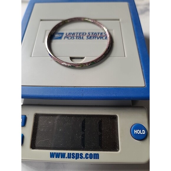 Cloisonne Floral Enamel Bangle Bracelet Vintage - Picture 10 of 10